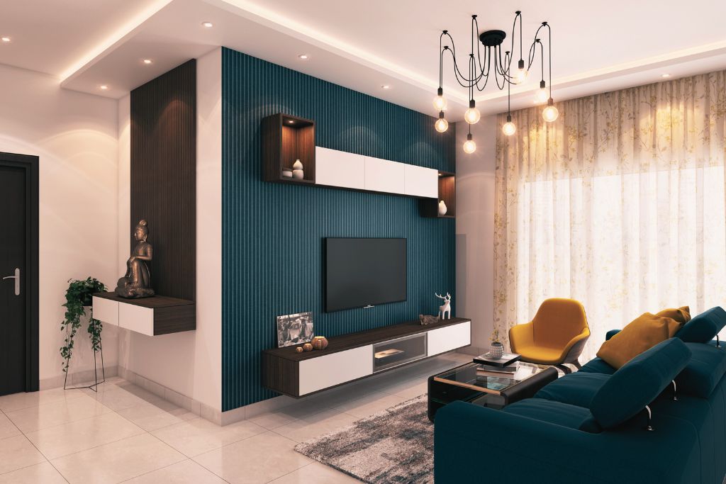 Blue Couch Living Room Design